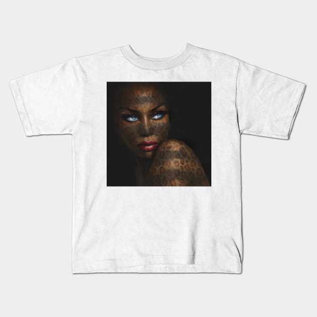 Blue Eyes Dark Kids T-Shirt by Angie Braun